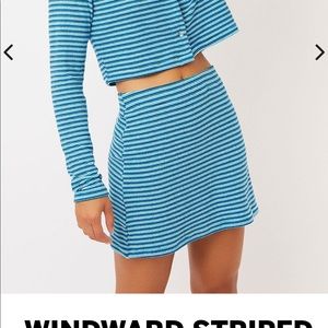 Frankies terry skirt blue white stripe